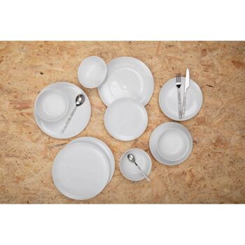 Avie 16pc White Faux Marble Cutlery Set 5