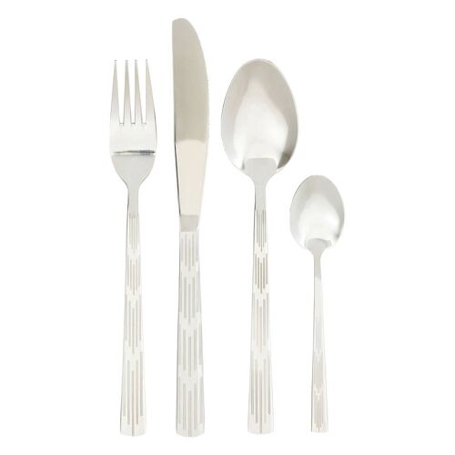 Avie 24pc Etched Cutlery Set