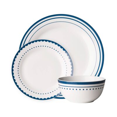 Avie Blue 12pc Saturn Dinner Set