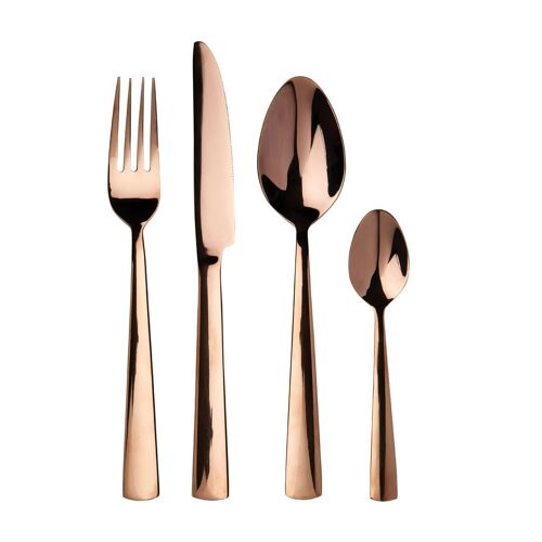 Avie Lustra 16pc Rose Gold Cutlery Set