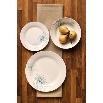 Avie Teal 12pc Flora Dinner Set 5