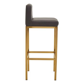 Baina Dark Grey Pu And Gold Finish Bar Chair 4