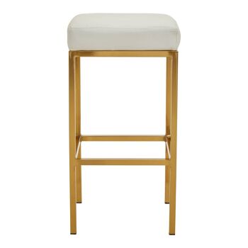 Baina White Pu And Gold Finish Bar Stool 3