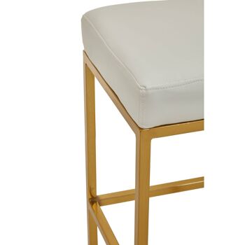 Baina White Pu And Gold Finish Bar Stool 5