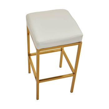 Baina White Pu And Gold Finish Bar Stool 9