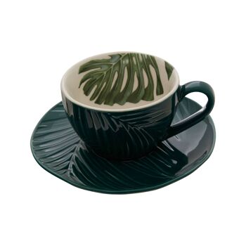 Bali Dark Green Cup and Saucer 3