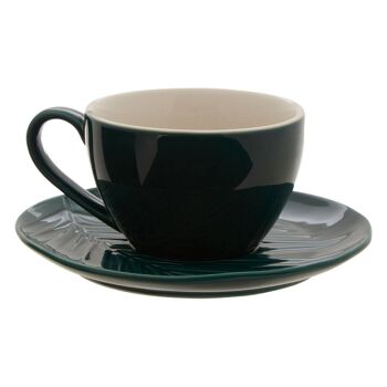 Bali Dark Green Cup and Saucer 4