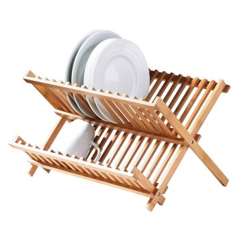Bamboo Folding Dish Rack 1