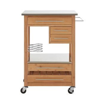 Bamboo Four Drawer Kitchen Trolley 1