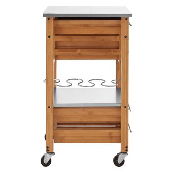 Bamboo Four Drawer Kitchen Trolley 4