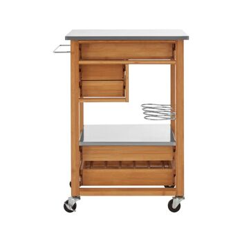 Bamboo Four Drawer Kitchen Trolley 5