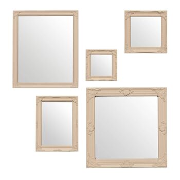 Baroque Mirrors Cream Finish Frame - Set of 5 3