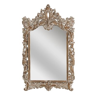 Baroque Style Dusty White Finish Wall Mirror