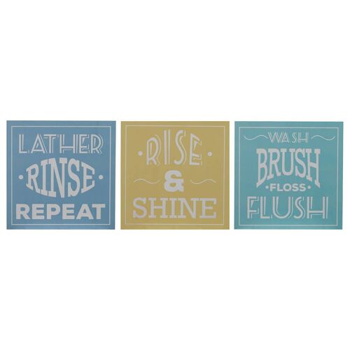 Bathroom Wall Plaques - Set of 3