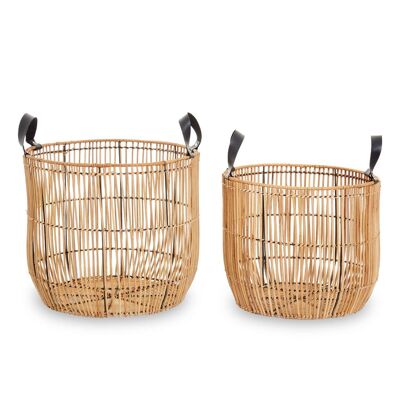 Batu Set of 2 Natural Rattan Baskets