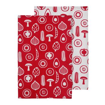 Besa Red Tea Towels - Set of 2 1