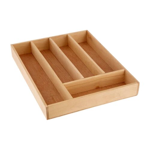 Birch Wood 5 Compartment Cutlery Tray
