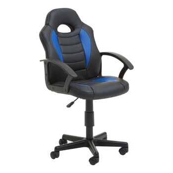 Black and Blue PU Home Office Chair 1