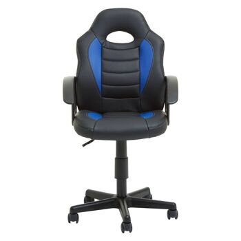 Black and Blue PU Home Office Chair 3