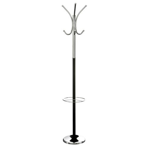 Black and Chrome Floor Standing Coat Stand