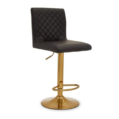 Black And Gold Bar Stool With Round Base