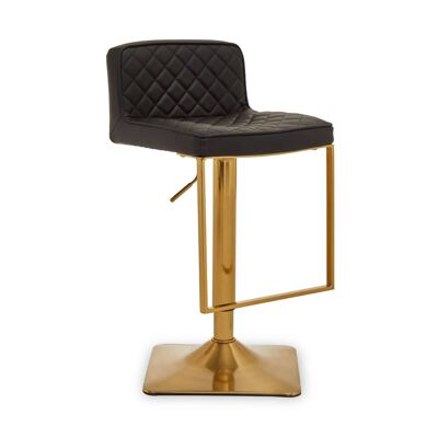 Black And Gold Bar Stool With Square Base 2