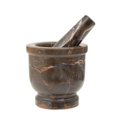 Black and Gold Marble Mortar and Pestle