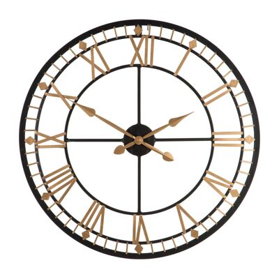 Black and Gold Metal Wall Clock