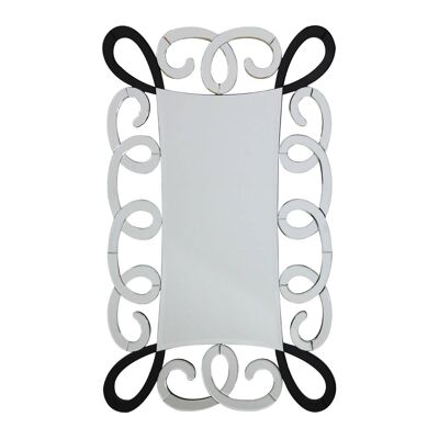 Black and Silver Scroll Design Wall Mirror