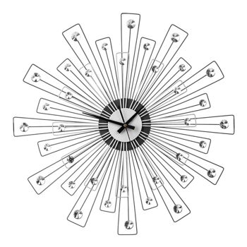 Black and Silver Spoke Design Wall Clock 1