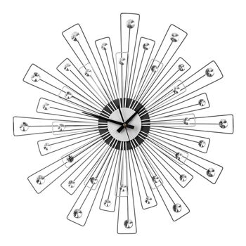 Black and Silver Spoke Design Wall Clock 2