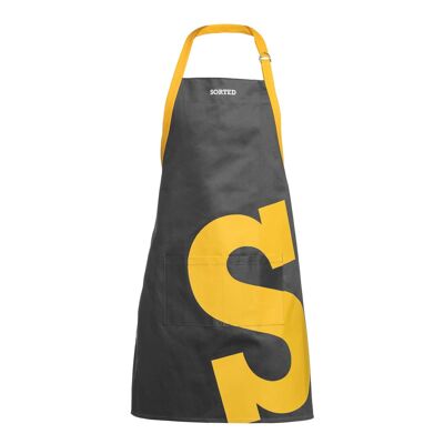 Black and Yellow Logo Sorted Apron