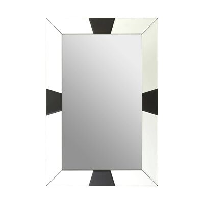 Black Bevelled Border Detail Wall Mirror