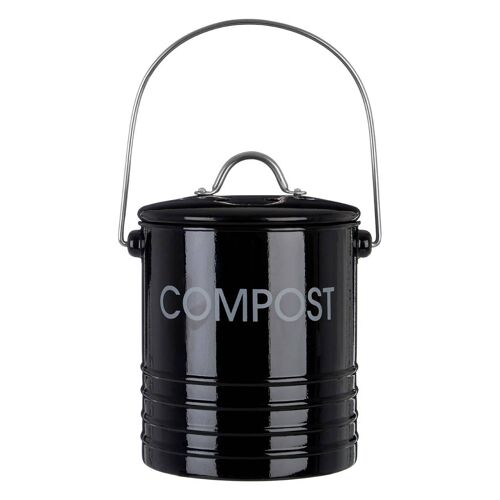 Black Compost Bin with Handle