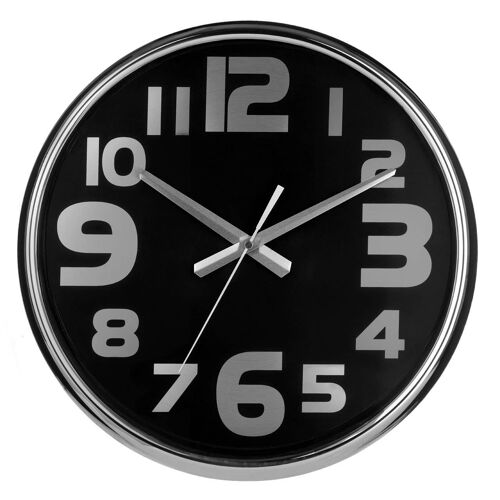 Black Face Stainless Steel Wall Clock