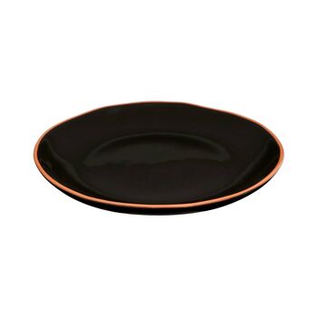 Black Glazed Terracotta Calisto Dinner Plate 1