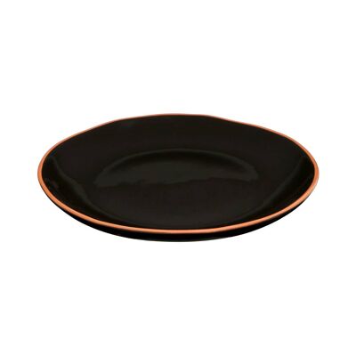 Black Glazed Terracotta Calisto Dinner Plate
