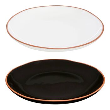 Black Glazed Terracotta Calisto Dinner Plate 3