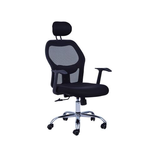 Black Home Office Chair with Black Arms and 5-wheeler Base