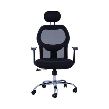 Black Home Office Chair with Black Arms and 5-wheeler Base 3