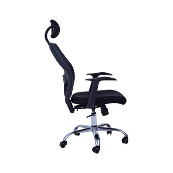 Black Home Office Chair with Black Arms and 5-wheeler Base 4