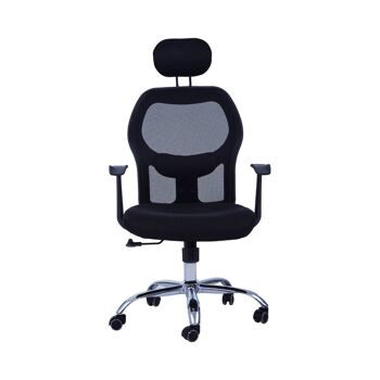 Black Home Office Chair with Black Arms and 5-wheeler Base 8