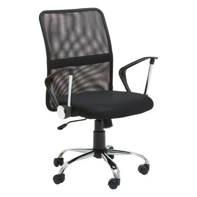 Black Home Office Chair with Chrome Arms