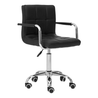 Black Home Office Chair with Swivel Base