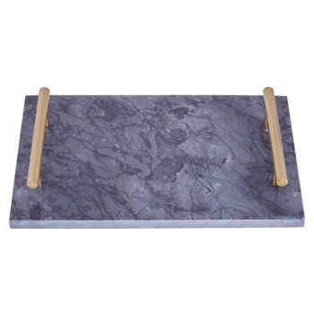 Black Marble Tray with Gold Effect Handles 1