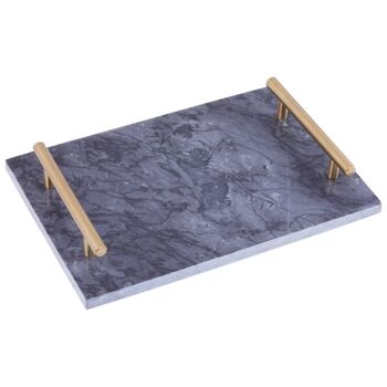 Black Marble Tray with Gold Effect Handles 3