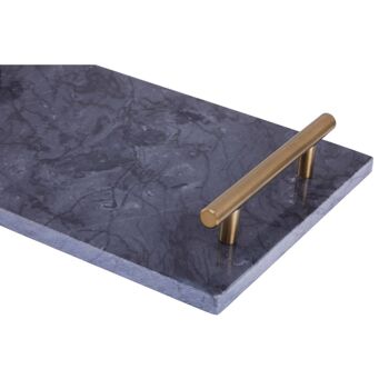 Black Marble Tray with Gold Effect Handles 4