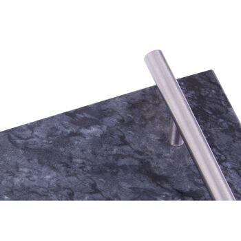 Black Marble Tray with Silver Handles 10