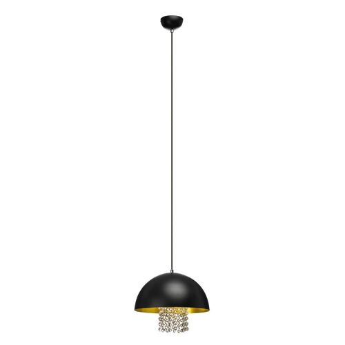 Black Metal with Crystals Pendant Light
