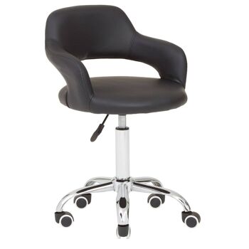 Black PU Home Office Chair with Curved Back 1